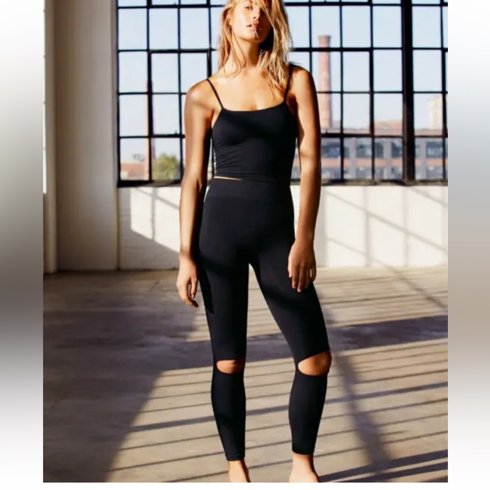 Free People Black Cutout Leggings